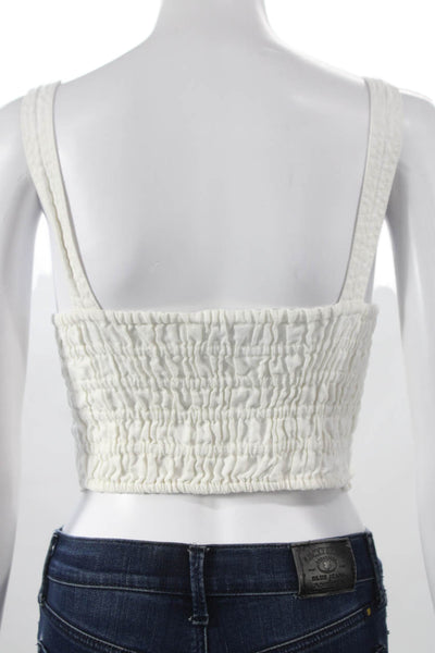 Madewell Womens Camisole Sweetheart Cotton White Button Sleeveless Size 12