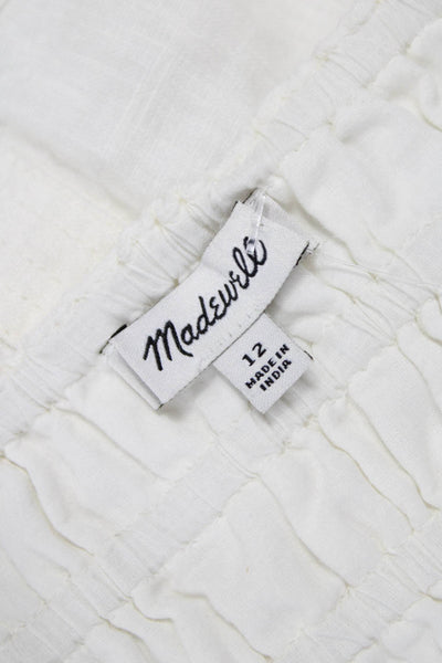 Madewell Womens Camisole Sweetheart Cotton White Button Sleeveless Size 12