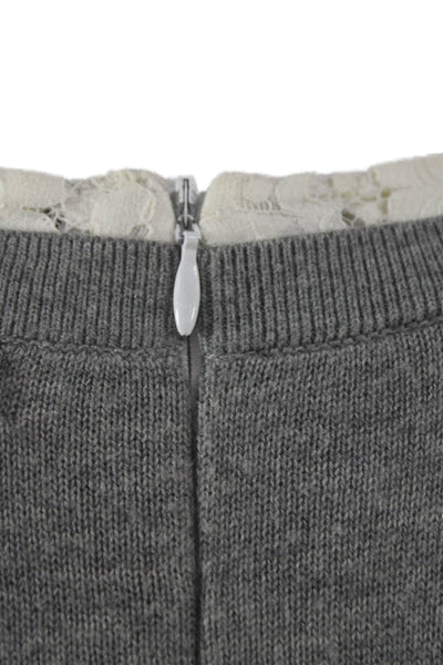 Joie Women Pullover Sweater Gray Viscose Crew Neck Long Sleeve Size L