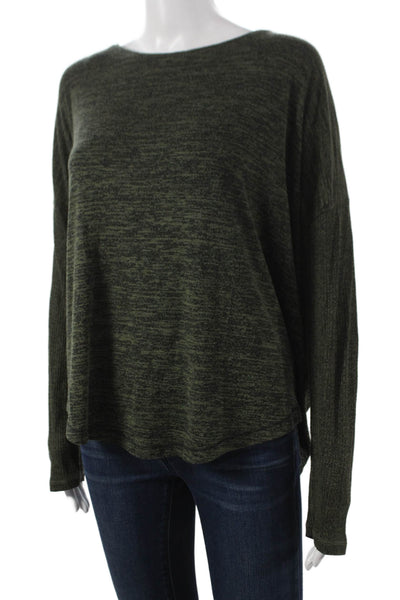Rag & Bone Jean Womens Green Boat Neck Long Sleeve Basic Blouse Size L