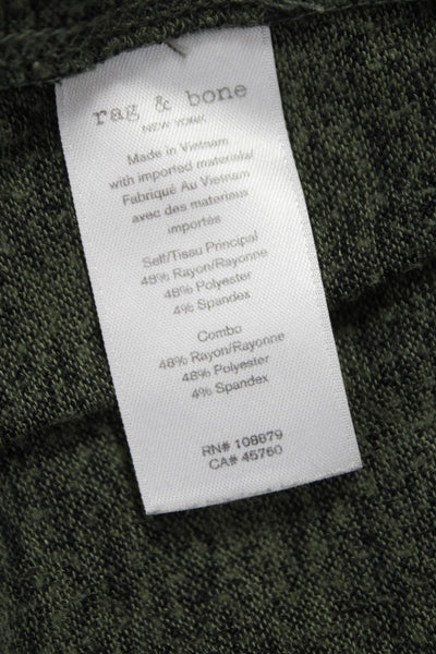 Rag & Bone Jean Womens Green Boat Neck Long Sleeve Basic Blouse Size L