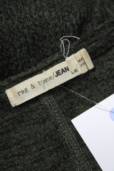Rag & Bone Jean Womens Green Boat Neck Long Sleeve Basic Blouse Size L