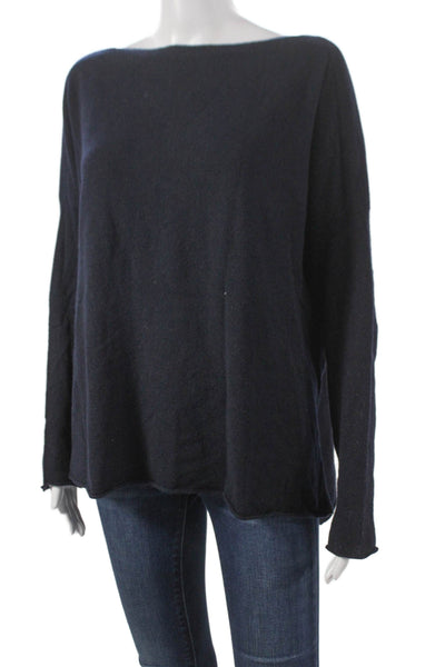 Vince Womens Blue Knit Boat Neck Pullover Sweater Long Sleeve Size M