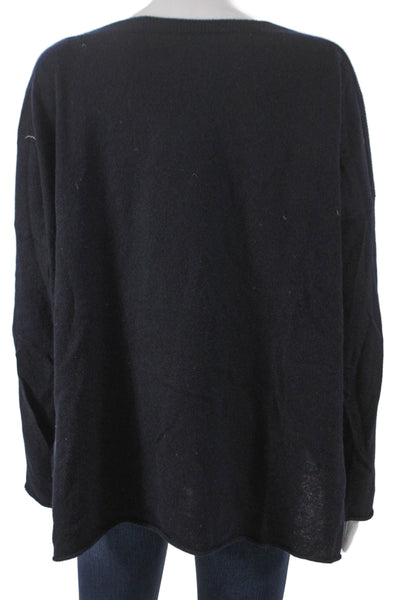 Vince Womens Blue Knit Boat Neck Pullover Sweater Long Sleeve Size M