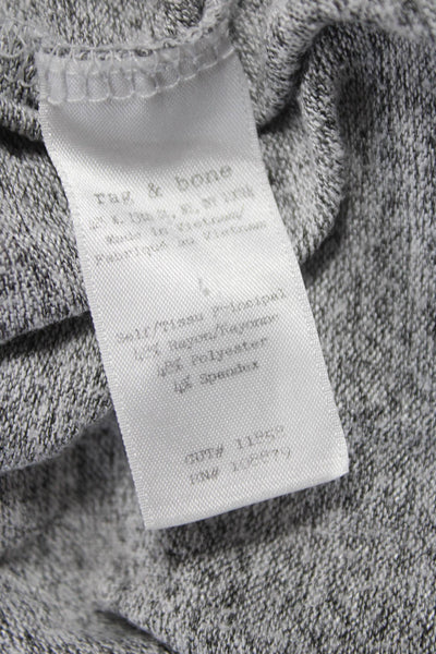 Rag & Bone Womens Basic V-Neck Long Sleeve T-Shirt Gray Size L