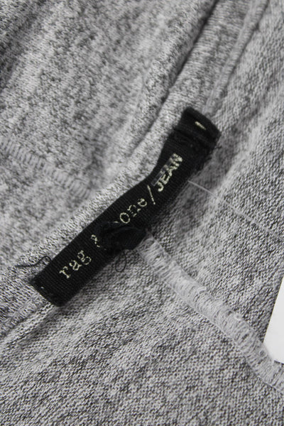 Rag & Bone Womens Basic V-Neck Long Sleeve T-Shirt Gray Size L