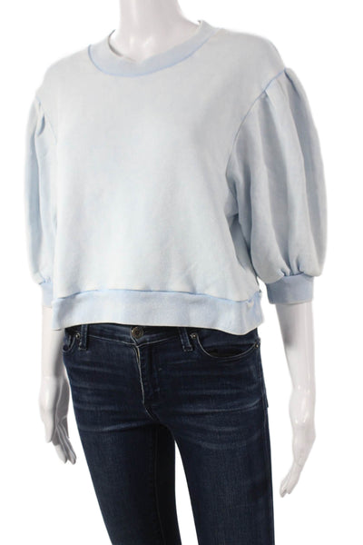 Something Navy Womens Pullover Crew Neck Blue 3/4 Sleeve Size S