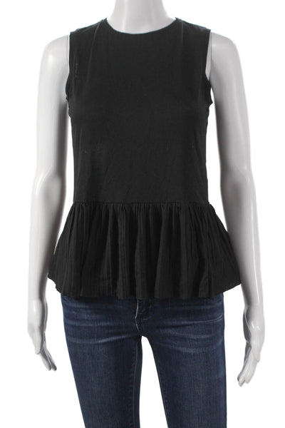 Theory Womens Black Basic Sleeveless Crew Neck Polyester Tank Size 0P