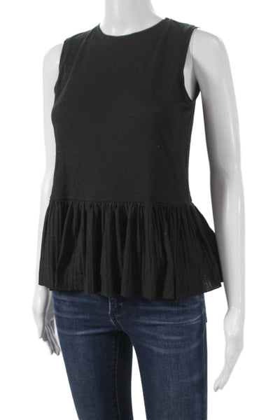 Theory Womens Black Basic Sleeveless Crew Neck Polyester Tank Size 0P