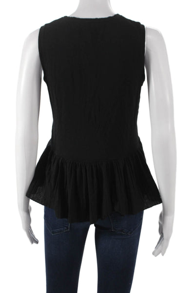 Theory Womens Black Basic Sleeveless Crew Neck Polyester Tank Size 0P