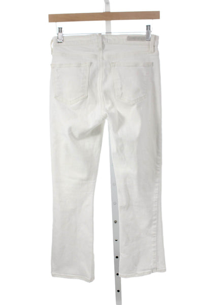 Sanctuary Women Straight Jeans White Cotton Mid Rise Button Size 25