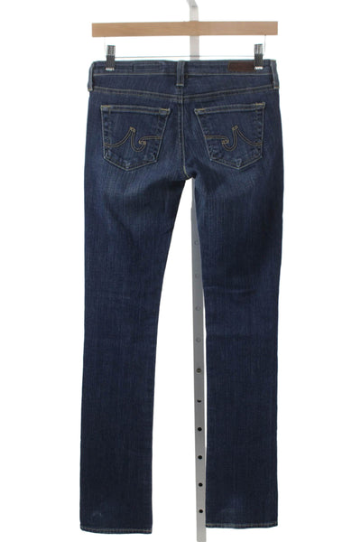 AG Adriano Goldschmied Womens Blue Straight Jeans Cotton Size 25