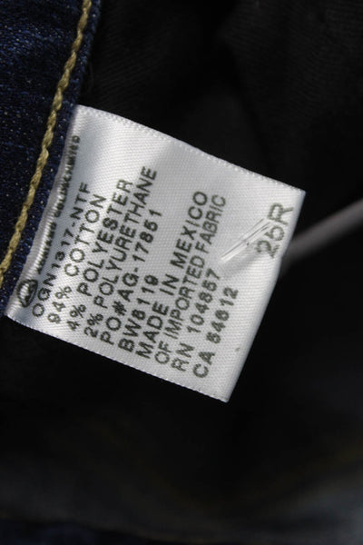 AG Adriano Goldschmied Womens Blue Straight Jeans Cotton Size 25