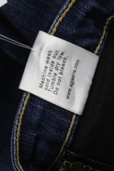 AG Adriano Goldschmied Womens Blue Straight Jeans Cotton Size 25