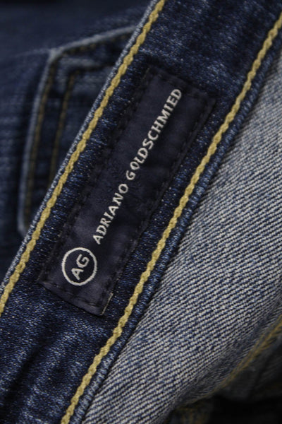 AG Adriano Goldschmied Womens Blue Straight Jeans Cotton Size 25