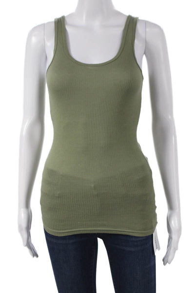 Michael Stars Women Green Basic Sleeveless Scoop Neck Tank Size One Size