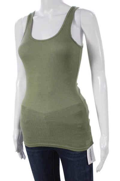 Michael Stars Women Green Basic Sleeveless Scoop Neck Tank Size One Size