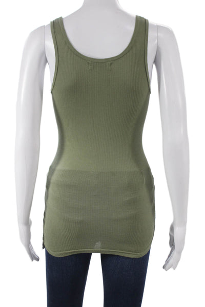 Michael Stars Women Green Basic Sleeveless Scoop Neck Tank Size One Size