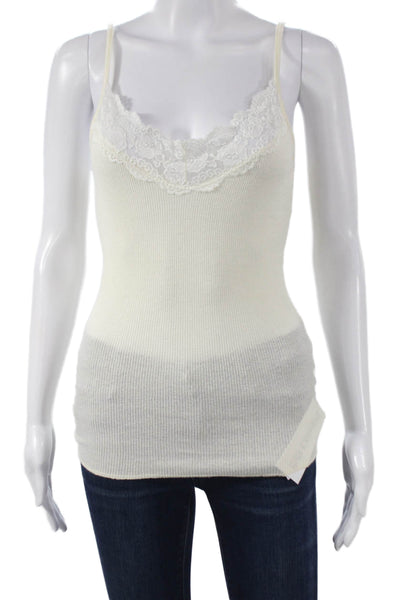 Michael Stars Women Tank Sleeveless V-Neck Ivory Size One Size