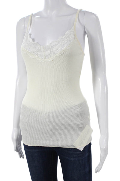 Michael Stars Women Tank Sleeveless V-Neck Ivory Size One Size