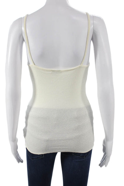Michael Stars Women Tank Sleeveless V-Neck Ivory Size One Size