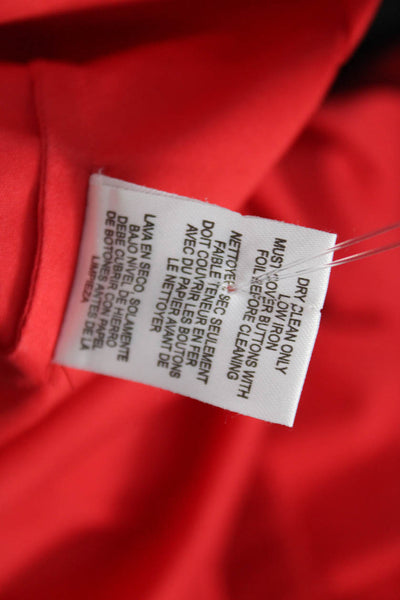 Worth Womens Collared Button Up Top Red 3/4 Sleeve Petite Size 0P