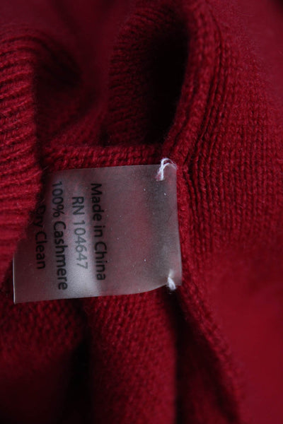 Kinross Cashmere Women Red Cashmere Scoop Neck Sleeveless Vest Sweater Size M