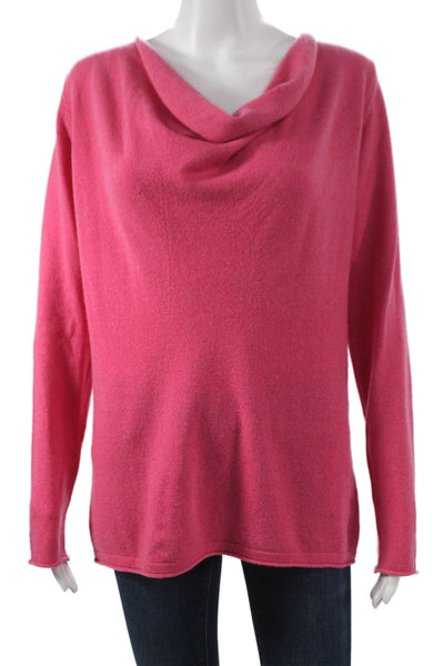 Kinross Cashmere Women Pullover Sweater Pink Cowl Neck Size M