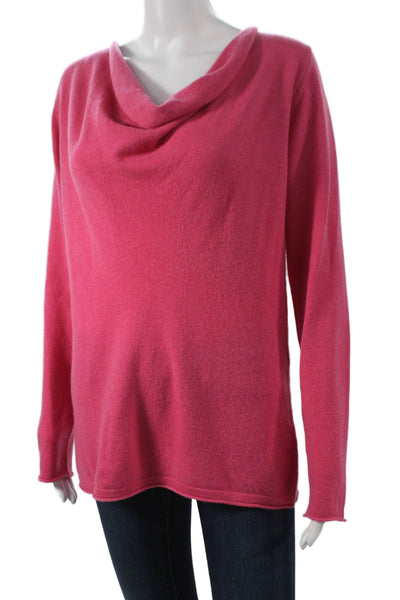 Kinross Cashmere Women Pullover Sweater Pink Cowl Neck Size M
