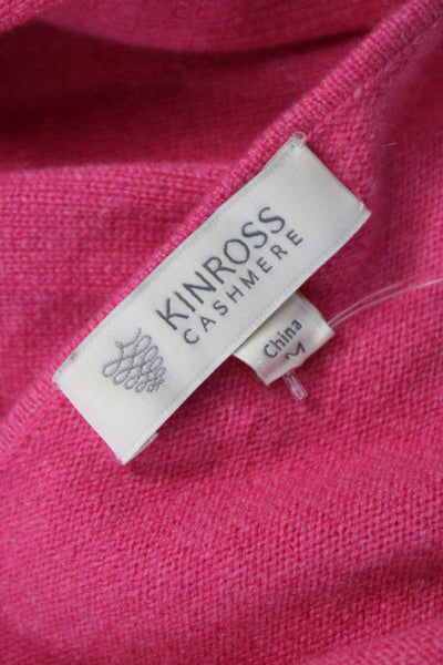 Kinross Cashmere Women Pullover Sweater Pink Cowl Neck Size M