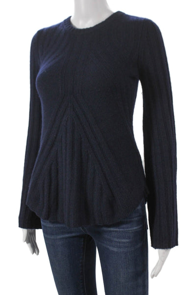 Autumn Cashmere Womens Cashmere Pullover Sweater Blue Round Neck Size XS