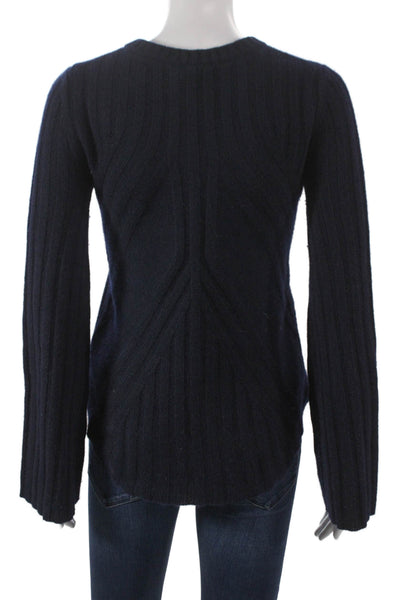 Autumn Cashmere Womens Cashmere Pullover Sweater Blue Round Neck Size XS