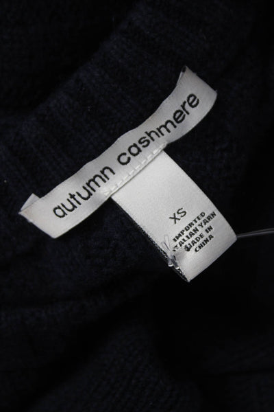 Autumn Cashmere Womens Cashmere Pullover Sweater Blue Round Neck Size XS
