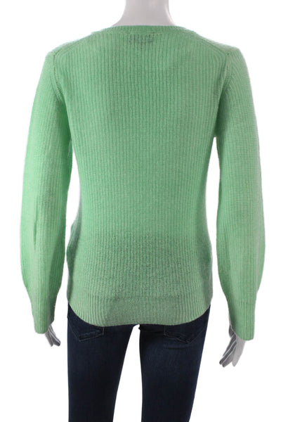 Line Womens Cashmere V-Neck Pullover Sweater Green Long Sleeve Size XS