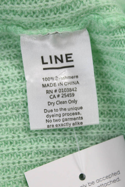 Line Womens Cashmere V-Neck Pullover Sweater Green Long Sleeve Size XS