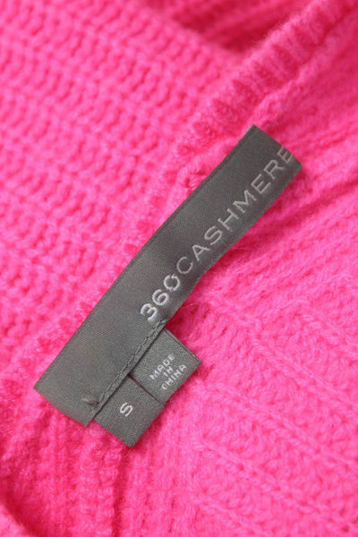 360 Sweater Womens Cashmere Boat Neck Pullover Sweater Pink Long Sleeve Size S