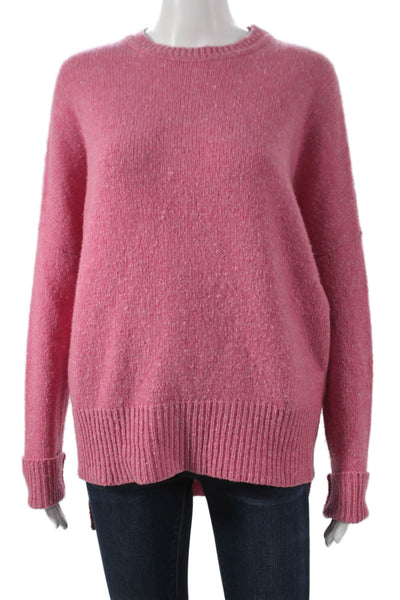 Adam Lippes Women Pullover Sweater Merino Wool Crewneck Longsleeve Pink Size XS