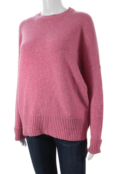 Adam Lippes Women Pullover Sweater Merino Wool Crewneck Longsleeve Pink Size XS