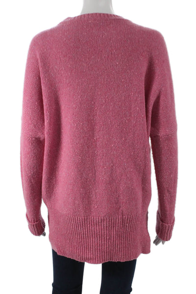 Adam Lippes Women Pullover Sweater Merino Wool Crewneck Longsleeve Pink Size XS