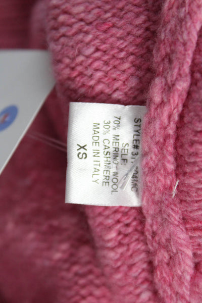 Adam Lippes Women Pullover Sweater Merino Wool Crewneck Longsleeve Pink Size XS