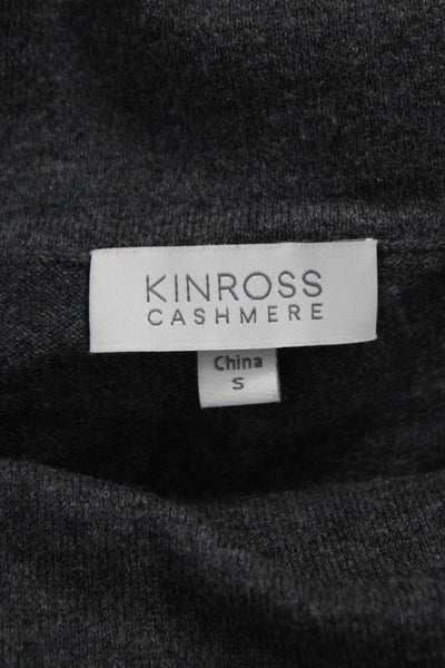 Kinross Cashmere Women Off Shoulder Gray Pullover Long Sleeve Size S