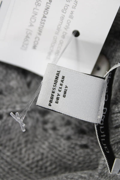 Autumn Cashmere Women Gray Pullover Sweater Round Neck 3/4 Sleeve Size S