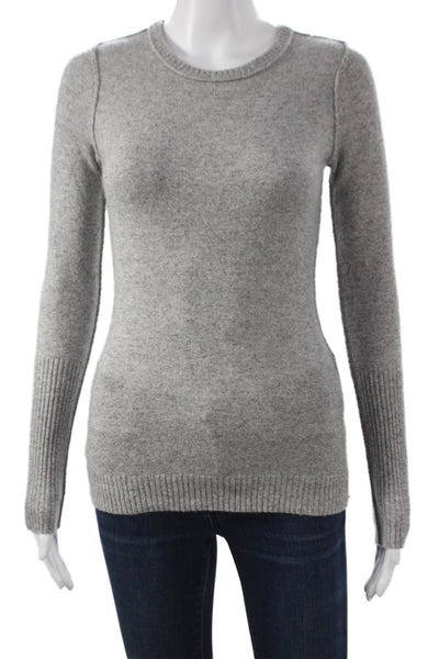 Autumn Cashmere Womens Crewneck Pullover Sweater Gray 100% Cashmere Size XS
