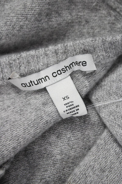 Autumn Cashmere Womens Crewneck Pullover Sweater Gray 100% Cashmere Size XS