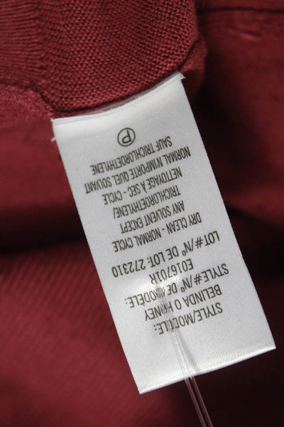 Theory Womens Pullover Sweater Red Viscose Blend Long Sleeve Round Neck Size 0P