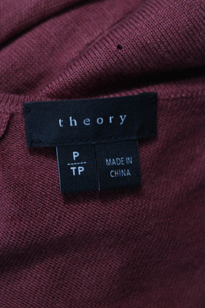 Theory Womens Pullover Sweater Red Viscose Blend Long Sleeve Round Neck Size 0P