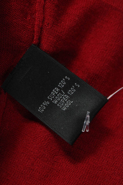 Lafayette 148 New York Women Red Pullover Cowl Neck Wool Size S