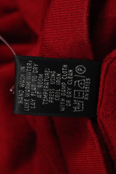 Lafayette 148 New York Women Red Pullover Cowl Neck Wool Size S