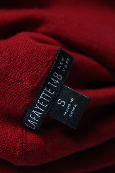 Lafayette 148 New York Women Red Pullover Cowl Neck Wool Size S