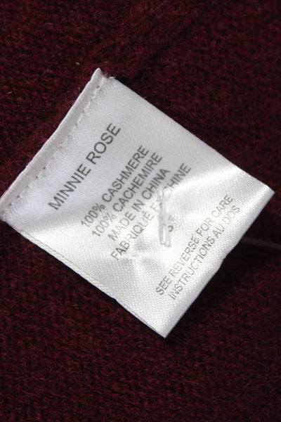 Minnie Rose Womens Cashmere Red V Neck Cardigan Long Sleeve Size S